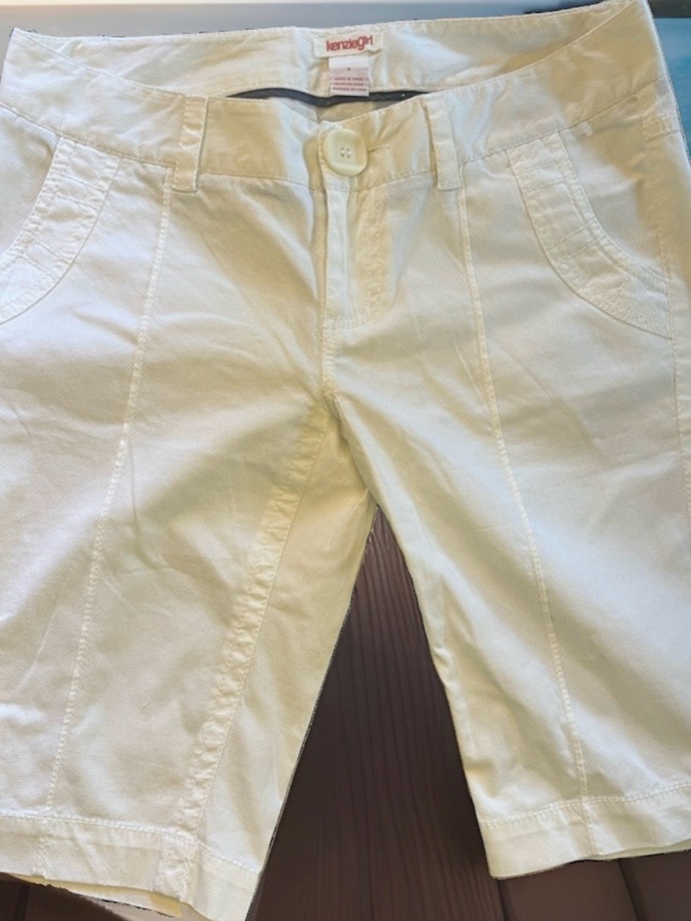 Off White Cotton shorts Bermuda Kenzie girl Womens 9 new